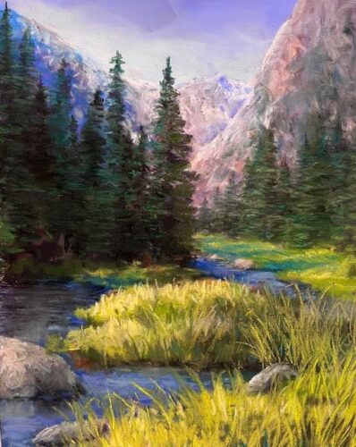 scenic pastel painting landscape