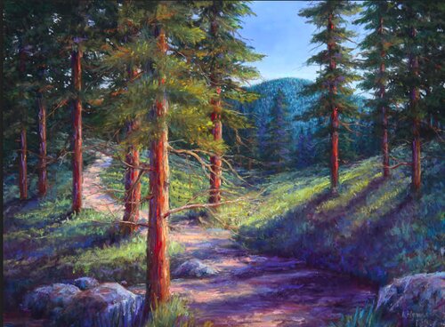 pastel painting scenic landscape