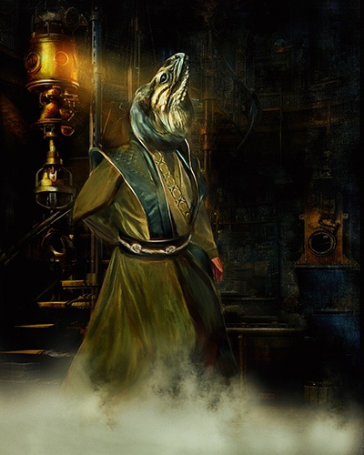 lizard steampunk art digital painting