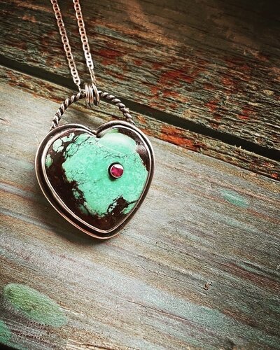 handmade turquoise heart necklace