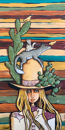 whimsical illustration of a cowgirl