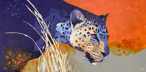 acrylic painting of a cheetah