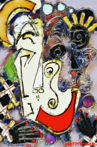 abstract portrait iPad painting