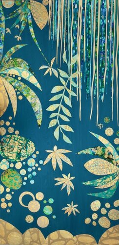 tropical themed mixed media artwork
