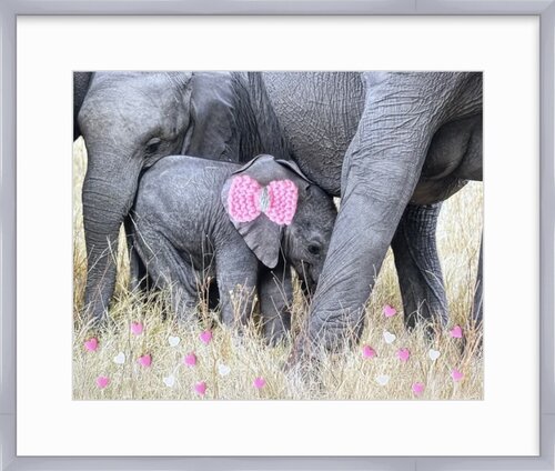 Mama and baby elephant whimsical photo
