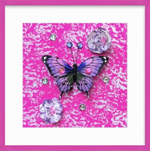 whimsical glittery butterfly art 