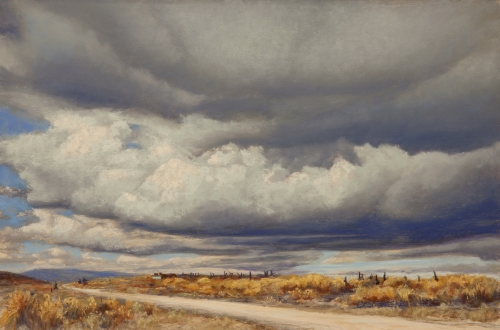 winter landscape pastel painting