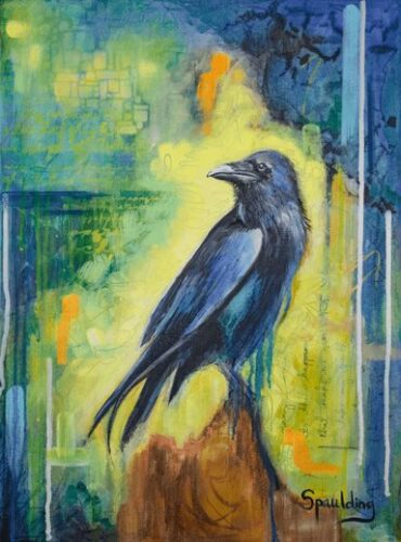 painting of a raven