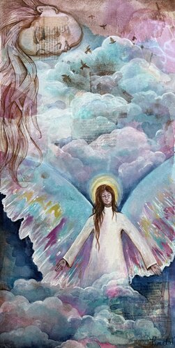 acrylic painting of an angel
