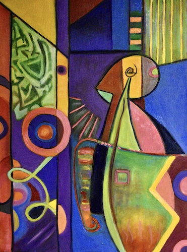 colorful abstract figurative painting