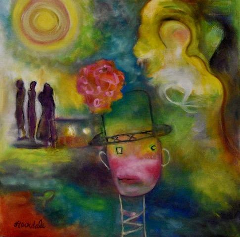 layered figurative abstract oil painting