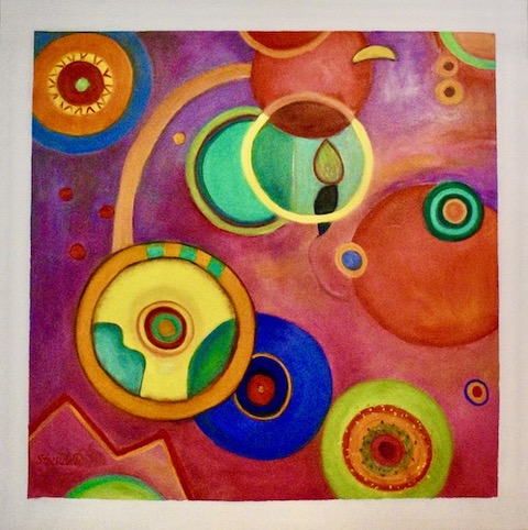 abstract geometric painting by Ann Stockdale