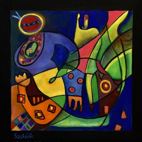 vibrantly colorful abstract oil painting by Ann Stockdale