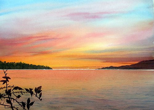 watercolor landscape painting in Vancouver, British Columbia