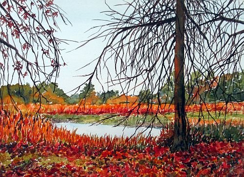 landscape painting in watercolor of Jericho Park in Vancouver