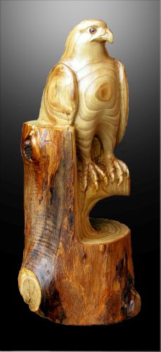 sculpture of an eagle looking to hunt