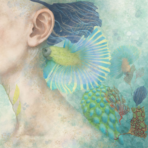 Figurative digital art with nature image layers