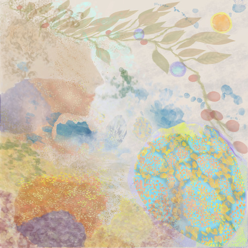 ethereal layered nature themed digital art