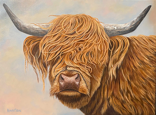 painting of a highland cow by Kendra Stone