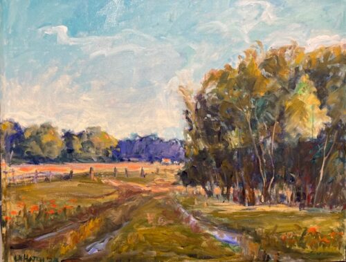 Oil painting South Carolina autumn landscape