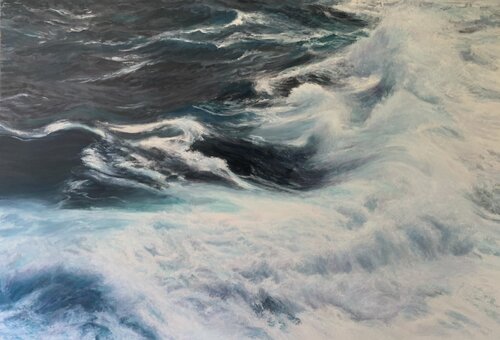 oil painting of water currents
