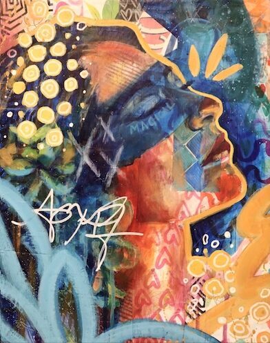 compelling portrait of a woman in abstract setting