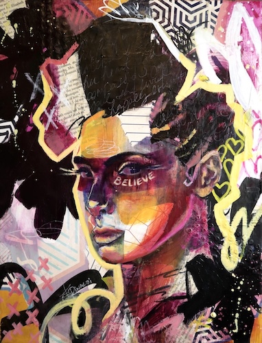 abstracted portrait of a woman