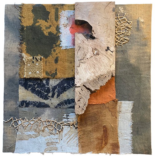 mixed media art construction from vintage materials