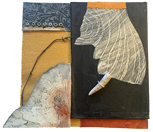 abstract construction from mixed media elements