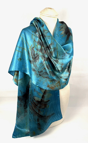 turquoise eco dyed scarf
