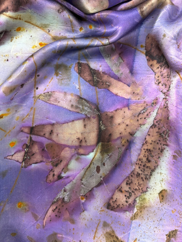 purple eco-dyed silk scarf