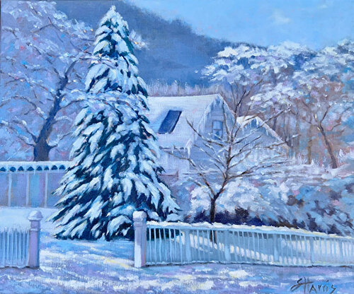oil painting winter scene