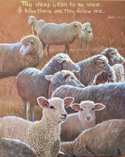 pastel painting of scriptural lesson