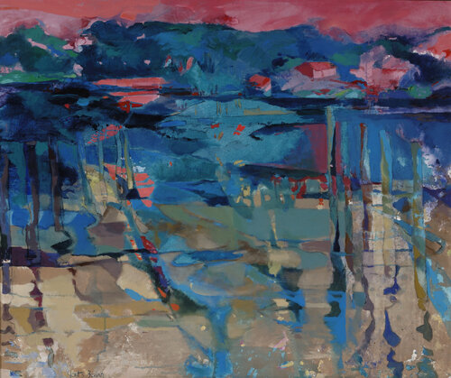 colorful acrylic abstract painting by Susan Zwirn