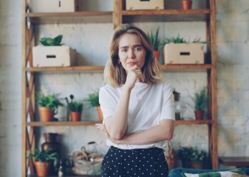 woman deep in thought