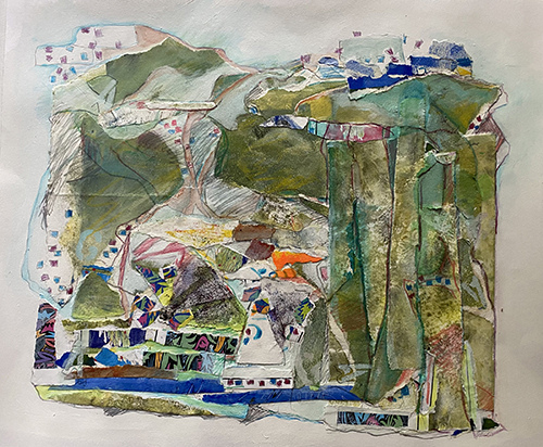 collage and mixed media abstract painting