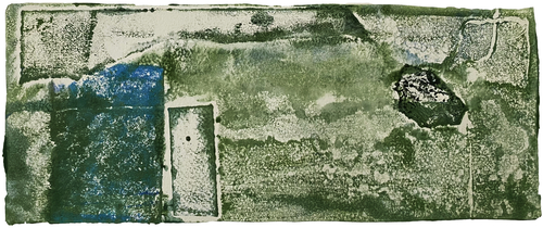 green abstract monoprint