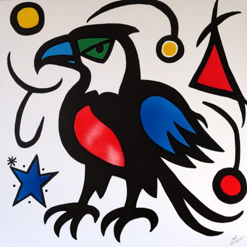 stylized eagle abstract painting