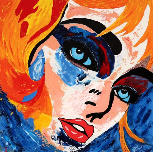 contemporary pop art portrait of a woman