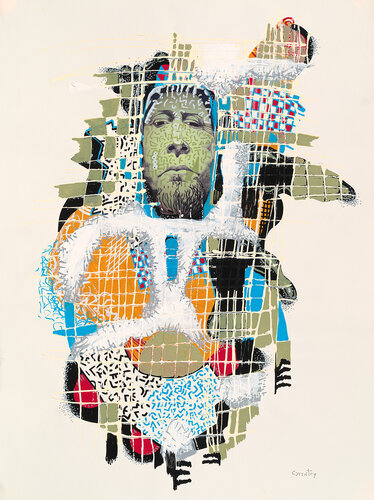 mixed media surreal collage on paper