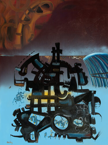 abstract surreal mixed media painting