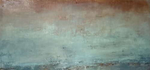 ethereal abstract painting in oil and cold wax