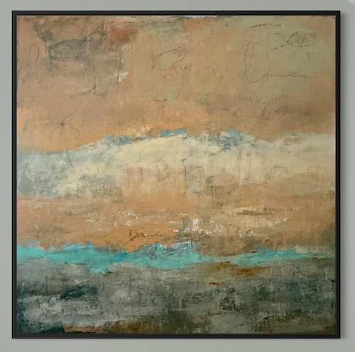 ethereal abstract landscape painting oil and cold wax