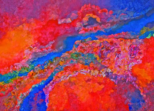 colorful abstract painting by Rickey Lewis