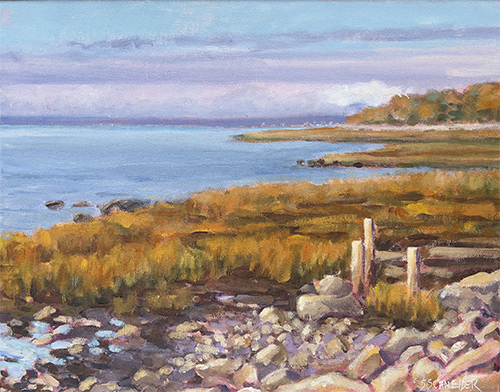 landscape painting of a tidal marsh