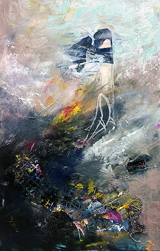 semi-abstract ocean painting