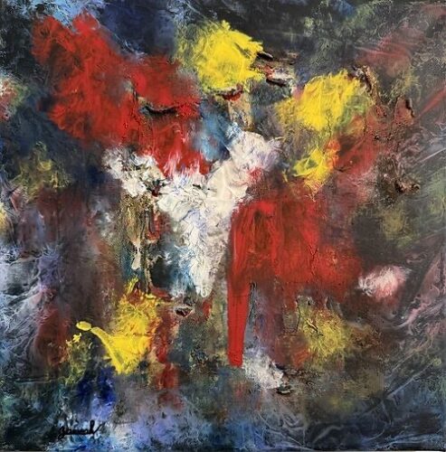 colorful abstract mixed media painting