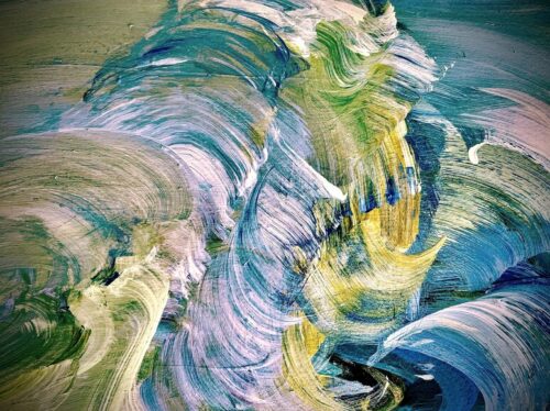 dynamic acrylic abstract painting on paper