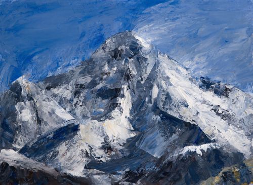 acrylic painting mountain landscape