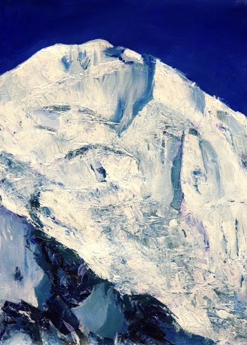 painting of a mountain with snow in New Zealand